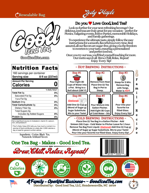 Good Iced Tea - Zesty Maple - Flavor